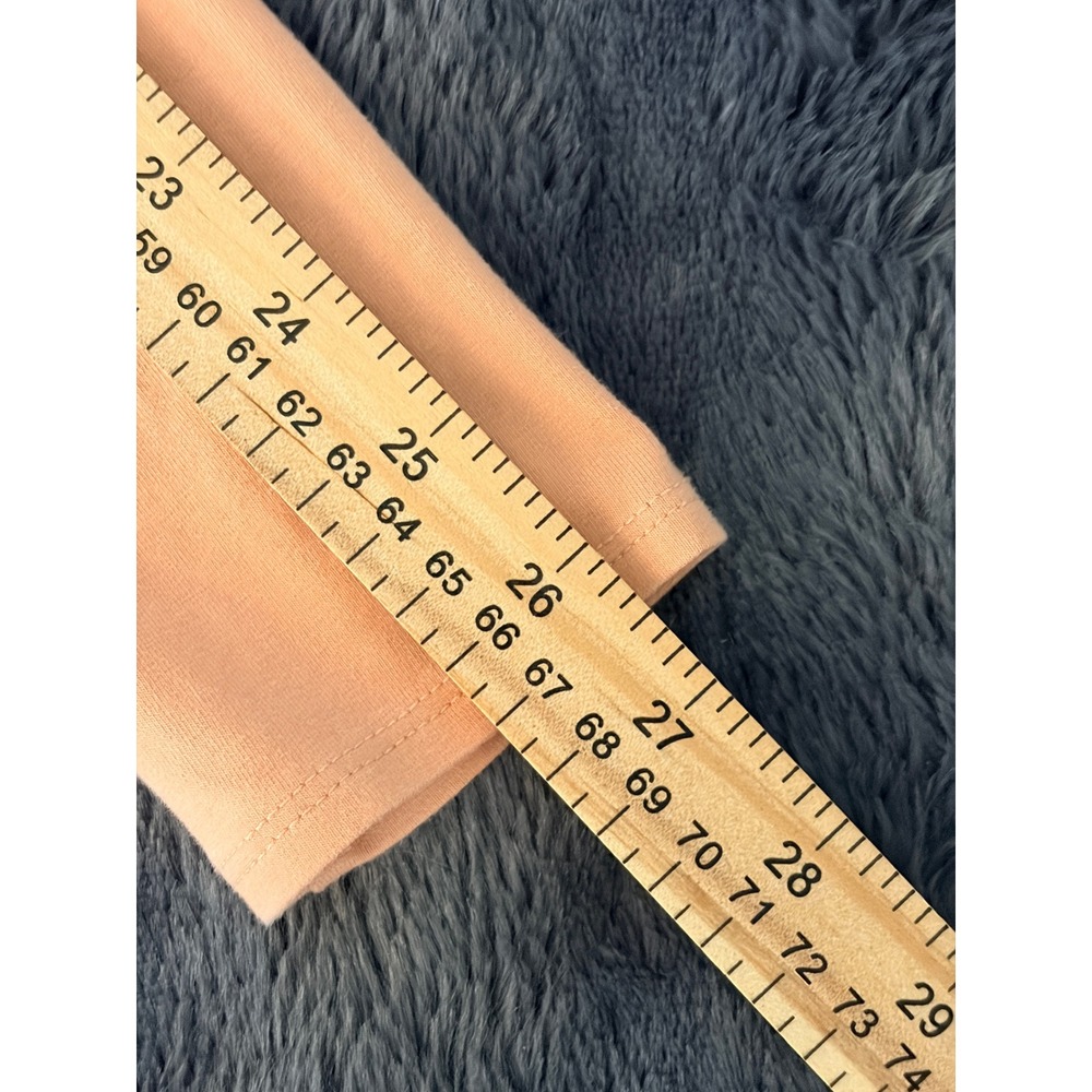 Forever 21 Bodysuit Large Peach Orange Long Sleeve V-Neck Stretch Minimalist - Picture 7 of 11